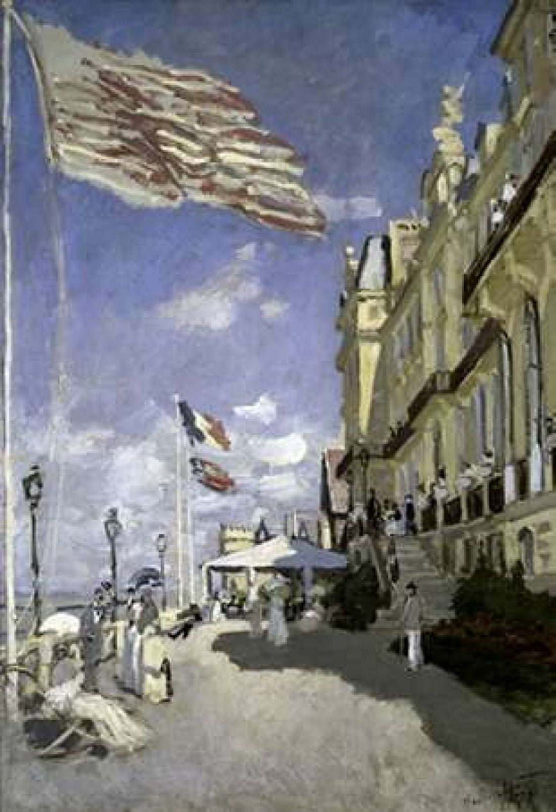 Hotel des roches noires Trouville 1870 Canvas Art - Claude Monet (20 x 28)
