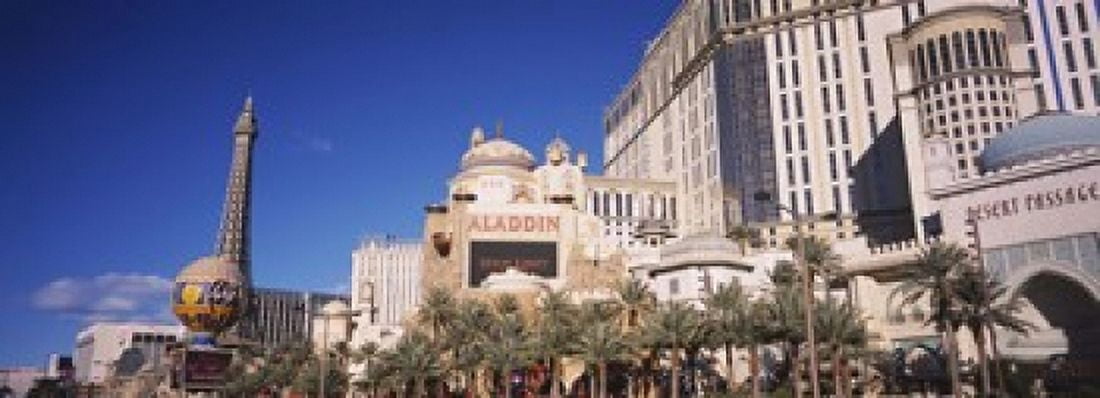 Hotel in a city Aladdin Resort And Casino The Strip Las Vegas Nevada USA Canvas Art - Panoramic Images (18 x 7)