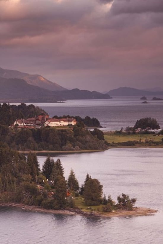 Hotel at the lakeside Llao Llao Hotel Lake Nahuel Huapi San Carlos de Bariloche Rio Negro Province Patagonia Argentina Canvas Art - Panoramic Images (24 x 36)