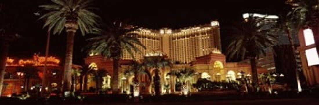 Hotel lit up at night Monte Carlo Resort And Casino The Strip Las Vegas Nevada USA Canvas Art - Panoramic Images (18 x 6)