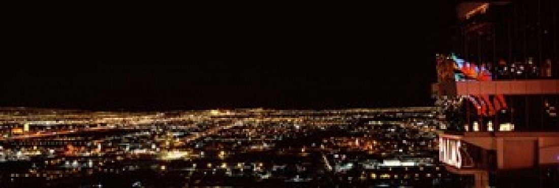Hotel lit up at night Palms Casino Resort Las Vegas Nevada USA 2010 Canvas Art - Panoramic Images (18 x 6)
