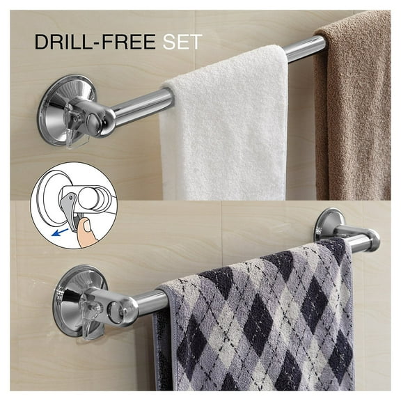 HotelSpa Insta-Mount Bathroom Accessories 2 Piece Value Set (18-inch and 24-inch Towel Bars)