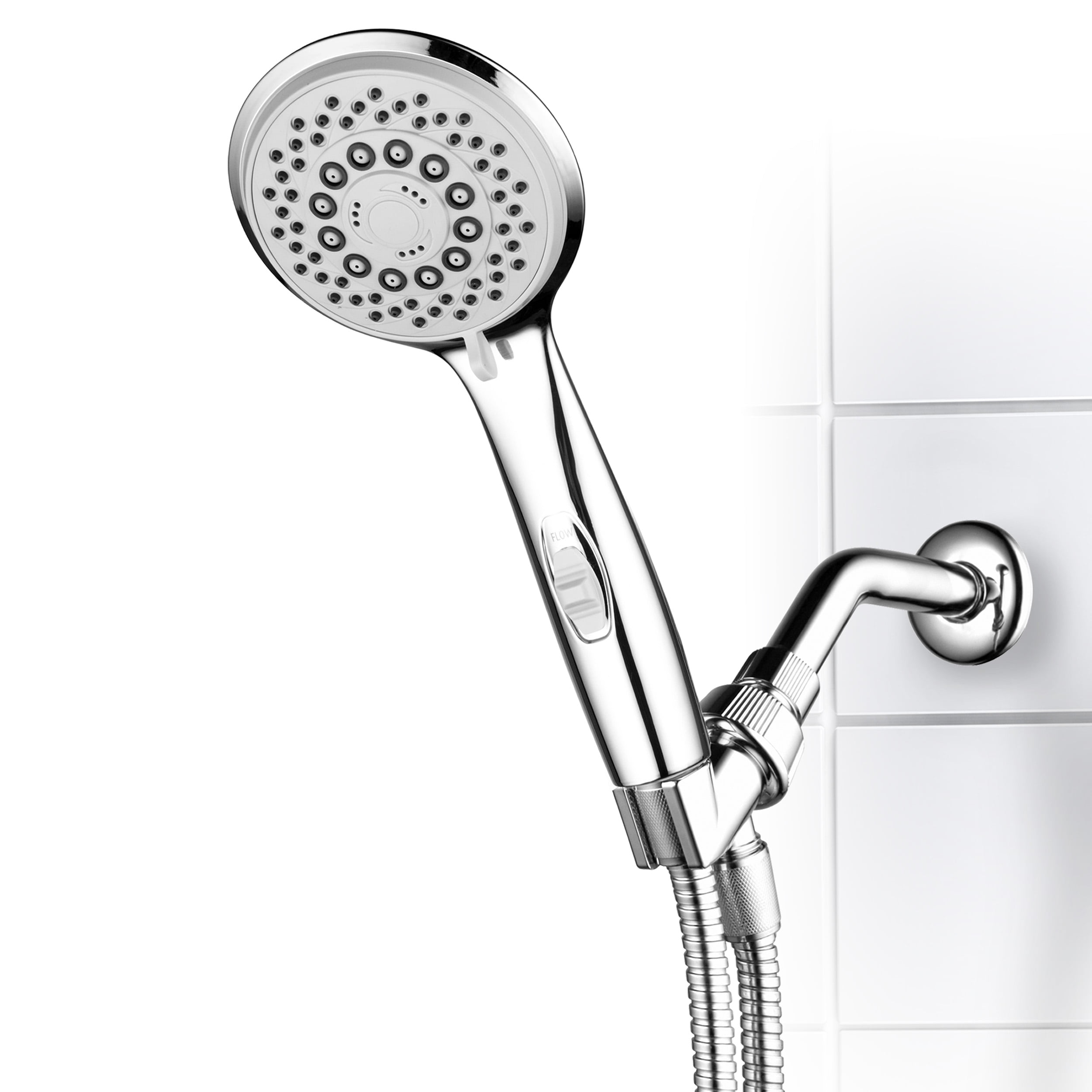 Chrome Handheld Shower Head with 7 Spray Settings