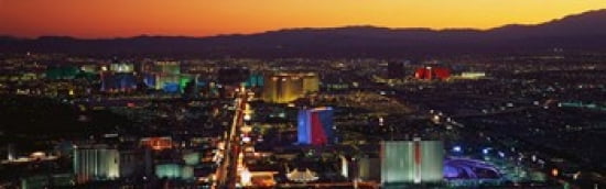 Hotels Las Vegas NV Canvas Art - Panoramic Images (36 x 12)
