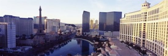 Hotels in a city The Strip Las Vegas Nevada USA 2010 Canvas Art - Panoramic Images (36 x 12)