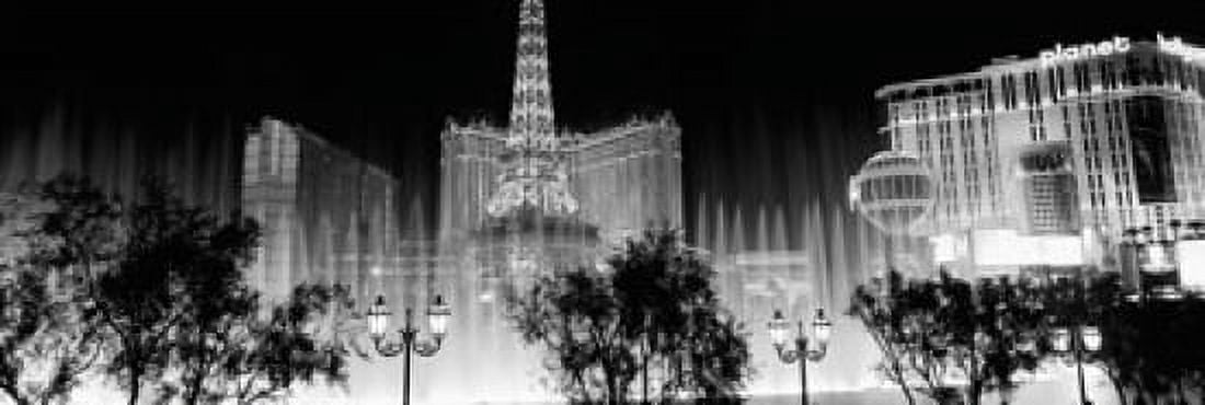 Hotels in a city lit up at night The Strip Las Vegas Nevada USA Canvas Art - Panoramic Images (18 x 6)