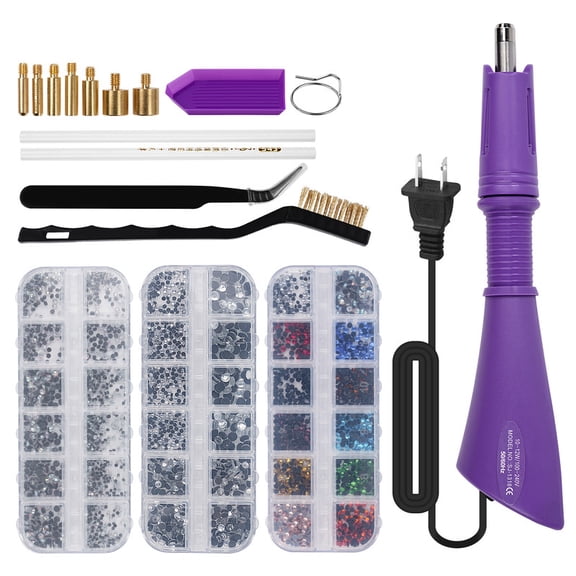 Hotfix Applicator DIY Hot Fix Rhinestone Applicator Wand Tool Kit for Textiles Crafts Purple US