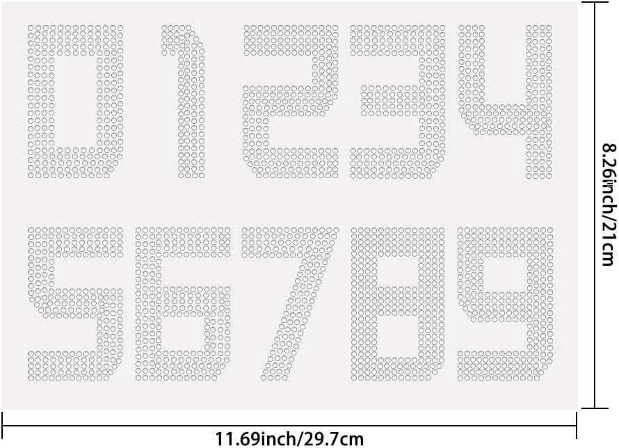 Hotfix Crystal Rhinestones Numbers Iron on Heat Transfer Bling 0-9 Self ...
