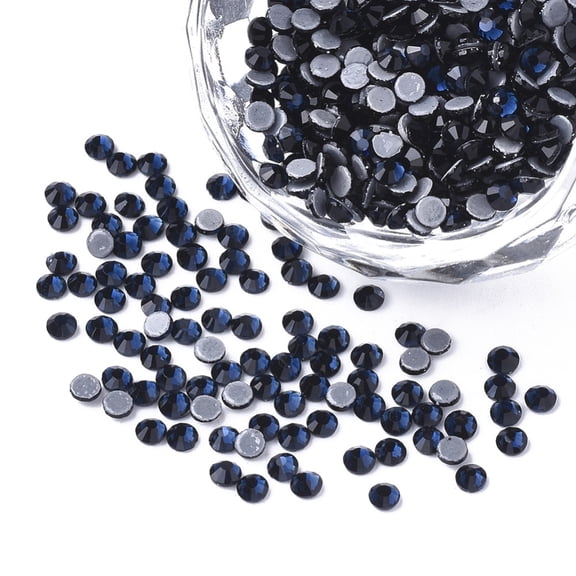 Hotfix Rhinestone Glass Rhinestone Flat Back Cabochons Half Round Montana SS8 2.3~2.4x1mm 1440pcs/bag