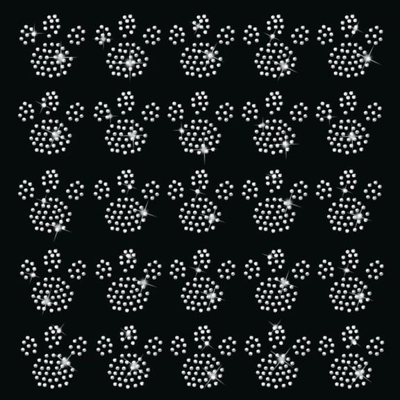 Hotfix Rhinestone Rhinestone Trimming Glass Sewing Trim Rhinestone Tape Costume Accessories Paw Print 140x235x1mm DIY