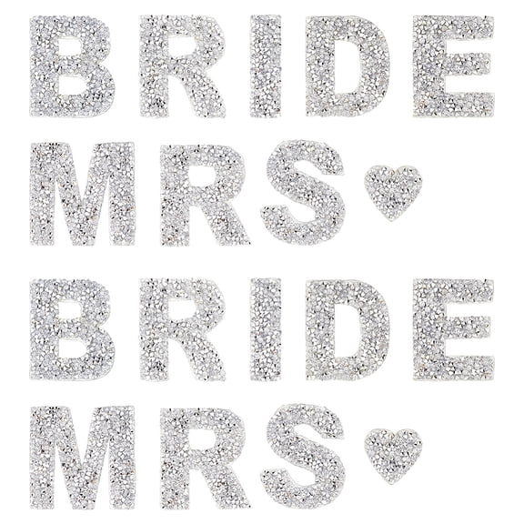 Hotfix Rhinestone Rhinestone Trimming Glass Sewing Trim Rhinestone Tape Costume Accessories Word BRIDE 30~55x15~56x2~2.5mm