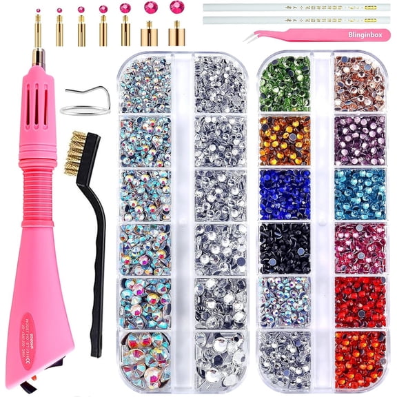 Hotfix Rhinestone Setter, Hot Fix Applicator Tool Bedazzler Kit with Rhinestones
