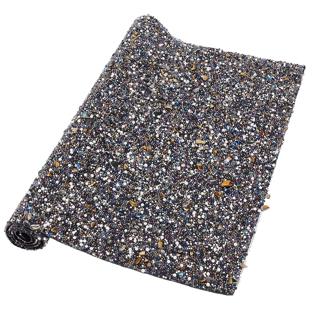 Hotfix Rhinestone Sheet Resin Stone Chips Seed Beads Trim for Garment Bag Shoe Rectangle Black 210x315x2.4mm