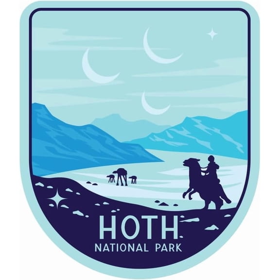 Hoth National Park Vinyl Sticker, Weatherproof & UV Resistant Decal for Cars, Laptops & Water Bottles, Scratch Resistant Peel and Stick Vinyl