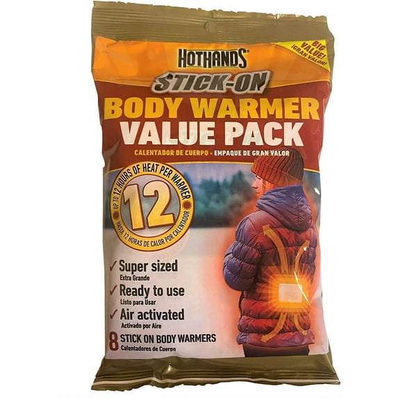 Hothands Adhesive Body Warmer Value Pack, 8 Body Warmers each (Value Pack of 2)