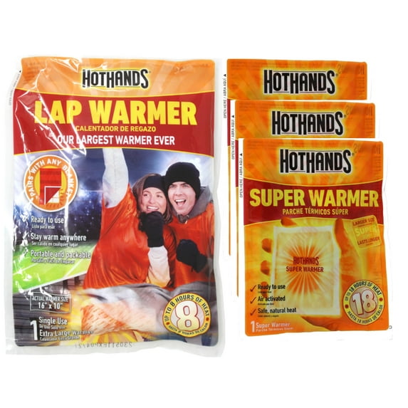 Hothands Lap Warmers 1 Count + Super Warmers 3 Count kit