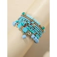 thumbnail image 1 of Hotian 8pcs Multilayer Boho Beaded Bracelet Jewelry Set for Women and Men, Turquoise, 1 of 3