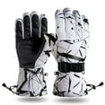 thumbnail image 1 of Hotian Insulated Snow Gloves Men and Women Unisex Waterproof Warm Graffiti Winter Ski Gloves for Skiing Snowboarding and Outdoor Sports White XL, 1 of 4