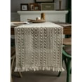 thumbnail image 1 of Hotian Macrame Linen Fall Table Runner with Tassel for Kitchen Dining and Home Decor Beige 78.7 x 11.8", 1 of 4