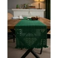 thumbnail image 1 of Hotian Macrame Linen Table Runner with Tassel for St Patricks Day Kitchen Dining and Home Decor Green 63" x 11.8", 1 of 5