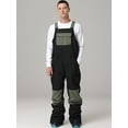 thumbnail image 1 of Hotian Men Colorblock Insulated Ski Snow Bib Pants Outdoor Snowboarding Overalls Black L, 1 of 7