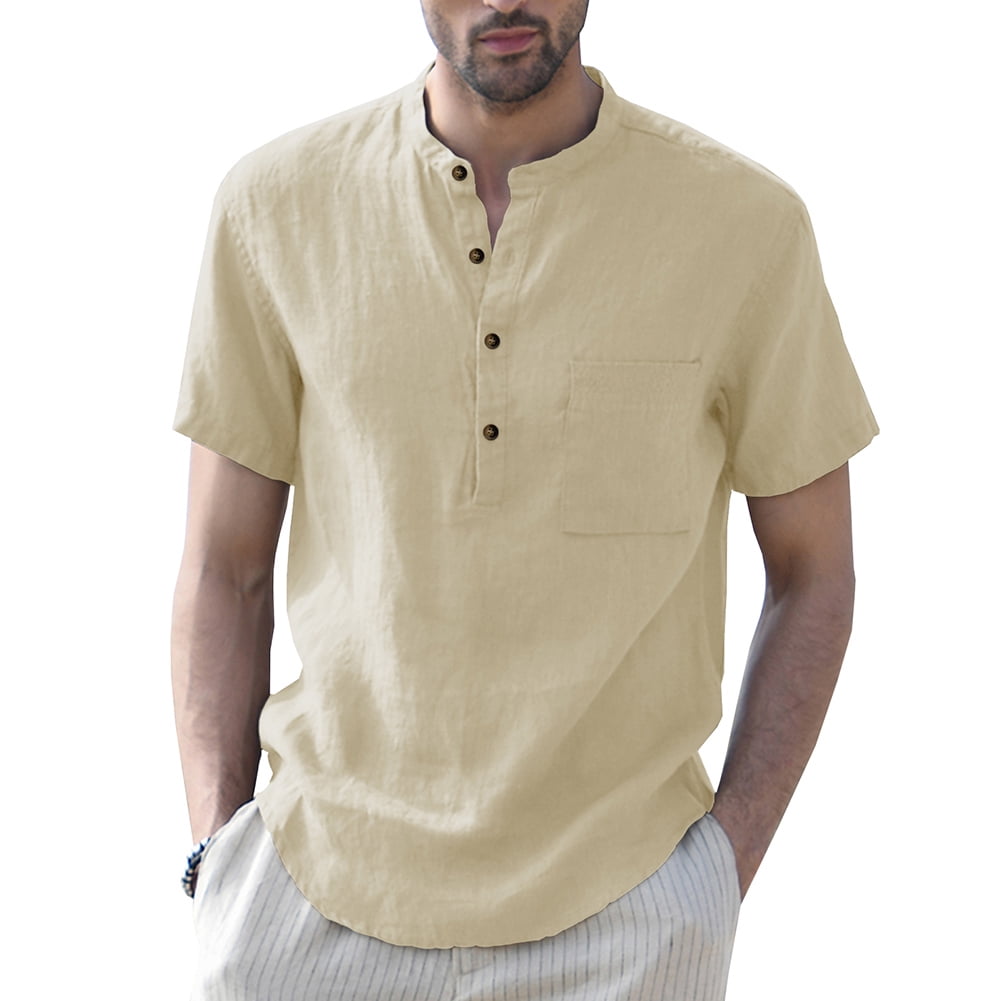 Linen henley sale