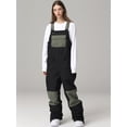 thumbnail image 1 of Hotian Women Colorblock Insulated Ski Snow Bib Pants Outdoor Snowboarding Overalls Black XL, 1 of 8