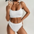 thumbnail image 1 of Hotian Women High Waisted Ribbed Cami Bikini Set White L-US12, 1 of 6