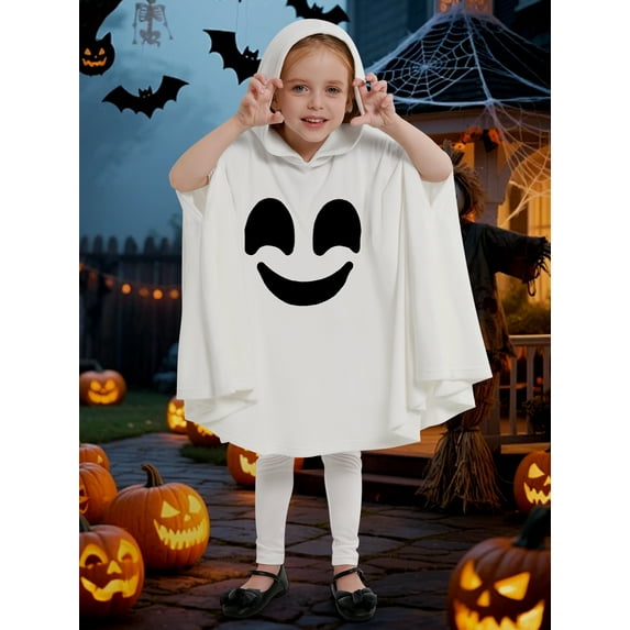 Hotiary 1-6Y Kids Halloween Ghost Costumes White Cloak + Pant Toddler Boys Girls Cosplay Party Fancy Dress Cloak Costume 2Pcs Halloween Outfits