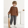 thumbnail image 1 of Hotiary 1-6Y Toddler Boys 2Pcs Long Pant Outfit Sets Kids Spring Fall Clothes Ribbed Long Sleeve Sweatshirt + Pants Outfits For Daily Wear, Birthday, School, Gift Idea, 1 of 8
