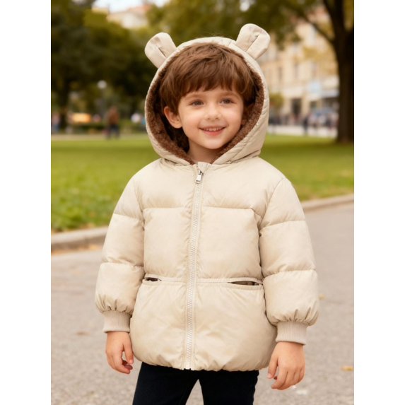 Hotiary 1- 6Y Toddler Boys Girls Winter Warm Hooded Coats Jackets Kids Thicken Fleece Lined Puffer Coat Snow Clothes Outerwear