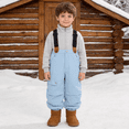 thumbnail image 1 of Hotiary 2-6Y Toddler Baby Boys Girls Winter Warm Thicken Bib Pants Windproof Ski Snow Pant With Pockets, 1 of 8