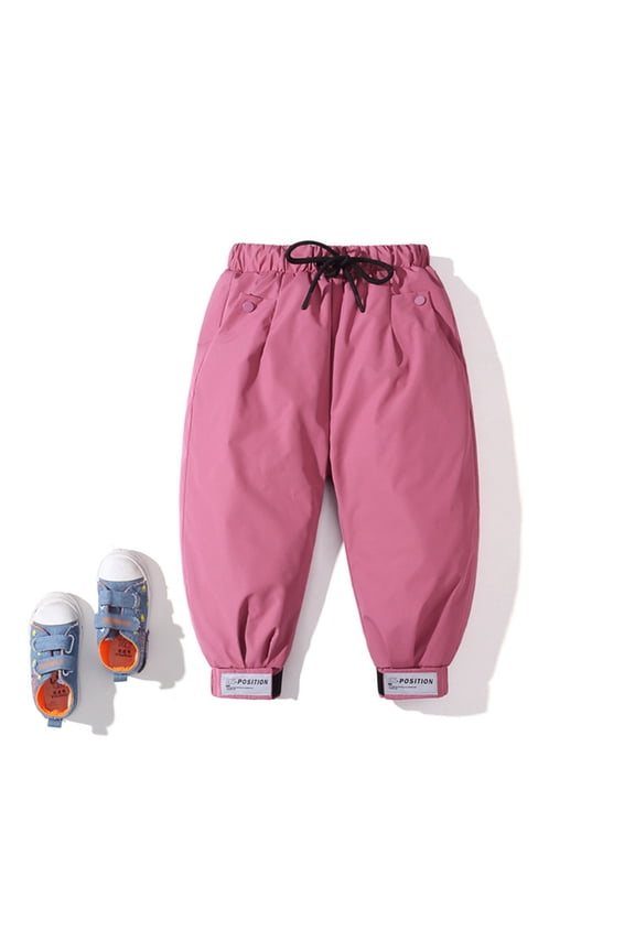 2-8T Toddler Boys Girls Winter Lightweight Down Pants Windproof Warm Snow Pant Trousers With Pockets for Outdoor, School, Holidays, Skiing, Hiking, Playwear, Casual