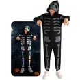 thumbnail image 1 of Hotiary 3-12Y Boys Girls Halloween Reflective Skeleton Costumes Zip Up Jumpsuit Kids Long Sleeve Hooded Romper Holiday Dress Up Outfits, 1 of 8