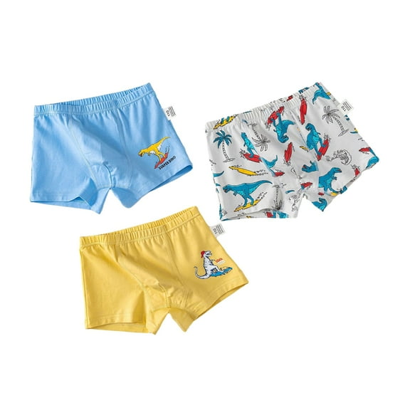 Hotiary 3-Pack Toddler Baby Boys Soft Cotton Underwear Kids Cartoon Print Breathable Comfy Boxer Briefs Undies Children Assorted Panties for 3-11 Years