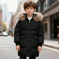 thumbnail image 1 of Hotiary 4-12Y Little Girls Boys Winter Warm Coat Long Puffer Down Jacket Windproof Hooded Outwear Thicken Padded Coat Outerwear, 1 of 8