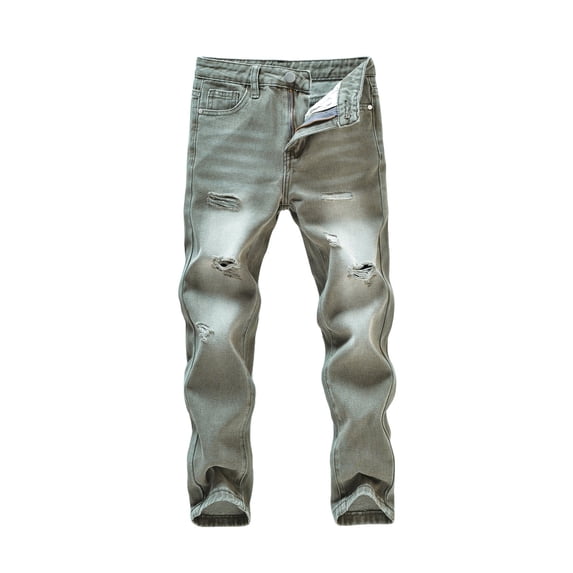Hotiary 5-13Y Boys Skinny Fit Ripped Destroyed Distressed Stretch Slim Jeans Pants