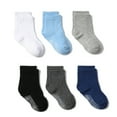 thumbnail image 1 of Hotiary 6 Pairs Unisex Toddler Baby Non-Slip Ankle Socks Boys Girls Solid Anti-Skid Grips Socks Kids Sticky Slipper Cotton Crew Socks for 0-7 Years, 1 of 8