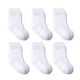 thumbnail image 1 of Hotiary 6 Pairs Unisex Toddler Baby Non-Slip Ankle Socks Boys Girls Solid Anti-Skid Grips Socks Kids Sticky Slipper Cotton Crew Socks for 0-7 Years, 1 of 2