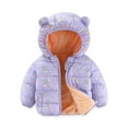 thumbnail image 1 of Hotiary 6M-3T Infant Toddler Long Sleeved Bear Ears Hooded Jacket Winter Cute Printed Casual Down Cotton Coat, 1 of 5
