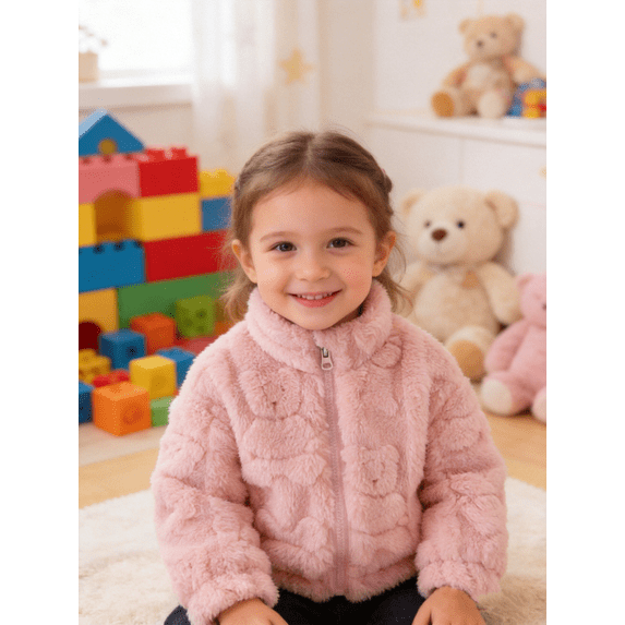 Hotiary 6M-3T Toddler Baby Girls Winter Warm Fleece Coat Zipper Jacket Top Stand Collar Outwear For Holiday, Everyday, Birthday, Outdoor