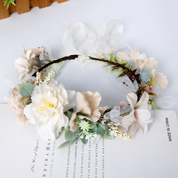 Hotiary Adjustable Handmade Floral Flower Headband, Bridal Garland Headdress, H8 Color
