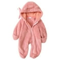 thumbnail image 1 of Hotiary Baby Boy Girl Winter Fuzzy Jumpsuit Infant Bear Ear Snowsuit Toddler Long Sleeve Footed Zipper Hoodie Romper Warm Onesie Coat for 3-12 Months, 1 of 8