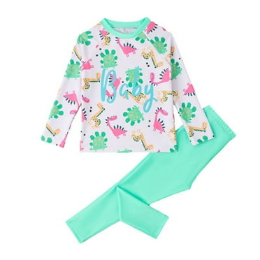 Hotiary Baby Boys Two Piece Rash Guard Swimsuit Toddler Kids Long Sleeve Sunsuit Long Pants Surf Bathing Suit Swimwear Set for 1-7 Years