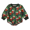 thumbnail image 1 of Hotiary Baby Girl Boy Christmas Sweatshirt Romper Newborn Xmas Print Long Sleeve Crew Neck Bodyusuit Pullover Tops Cute Infant Fall Winter Clothes Green, 1 of 6