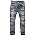 thumbnail image 1 of Hotiary Boys' Destroyed Straight Fit Jean Denim Pants Ripped Distressed Washed Casual Pants for 5-13 Years Kids Teen, 1 of 9