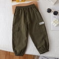 thumbnail image 1 of Hotiary Boys and Girls Cargo Pants Spring and Autumn Solid Color Cotton Casual Pants 18M-5T Elastic Waist Loose Pants, 1 of 10