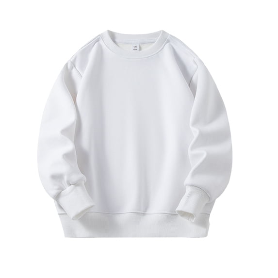 Hotiary Boys and Girls Winter Solid Color Long Sleeved Crew Neck Pullover Soft Velvet Casual Sweatshirt for 2-8 Years Toddler Kids