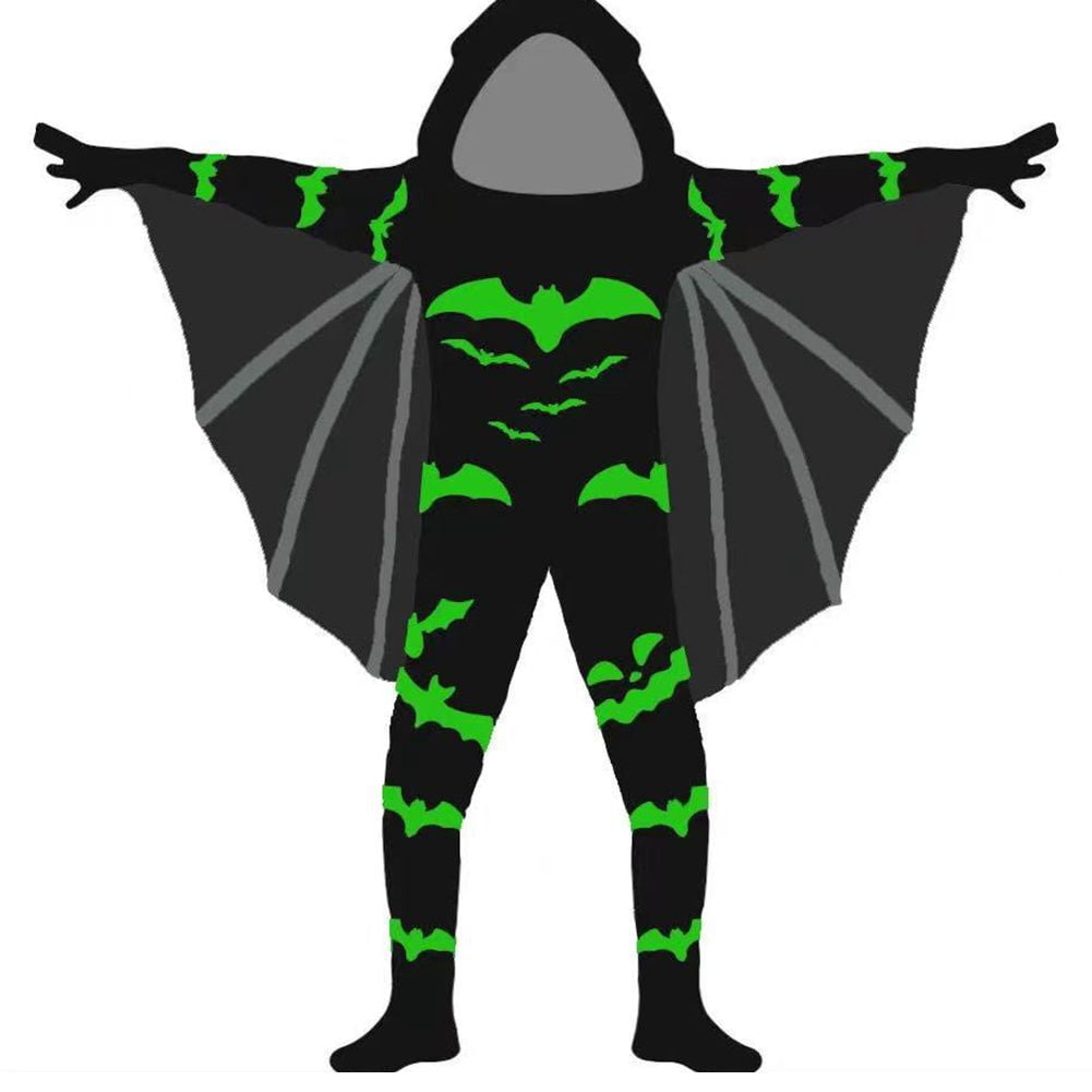 Hotiary Children's Glow in the Dark Halloween Clothes Black Bat Costume ...
