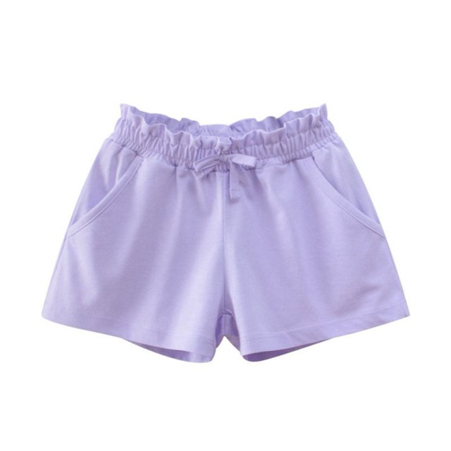 Hotiary Girls Cotton Pull on Stretch Tie Shorts with Knit Waistband